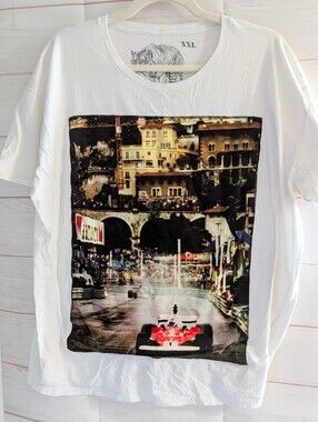 Bastille Designer Made In Italy Velvet Race Car Graphic Plus Size XXL